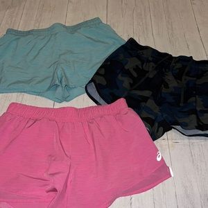 Set of 3 athletic shorts ASICS & new balance panty lined running medium